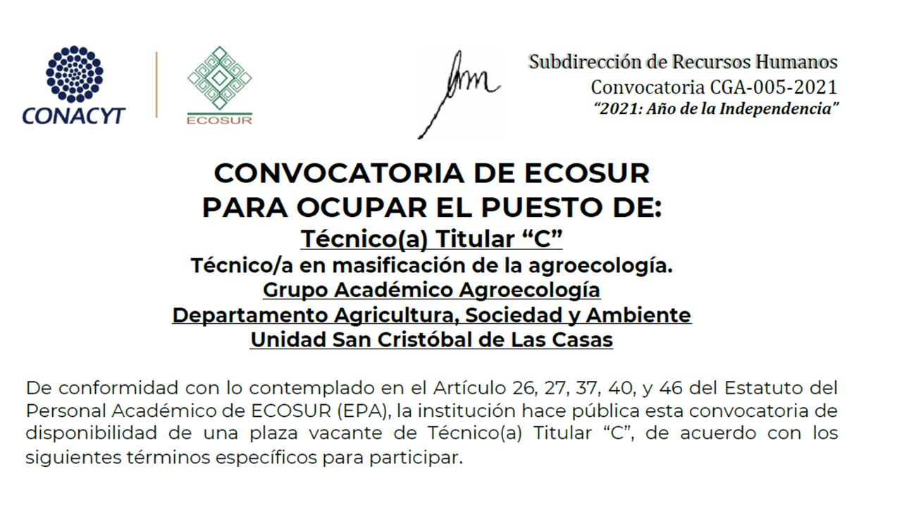 Convocatoria para colaborar con el grupo Masificación de la Agroecología