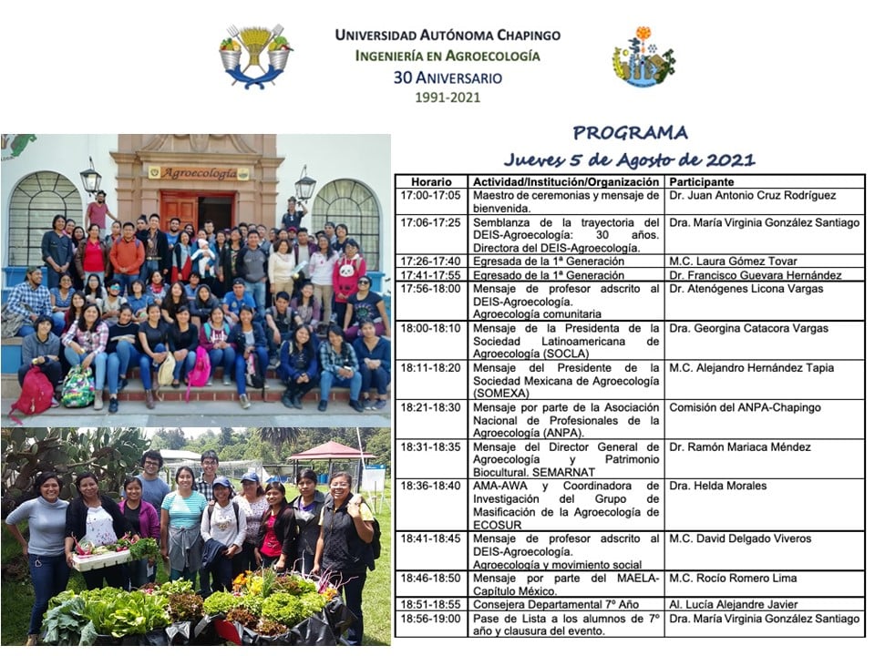 30 años de Ingeniería en Agroecología en la Universidad Autónoma Chapingo