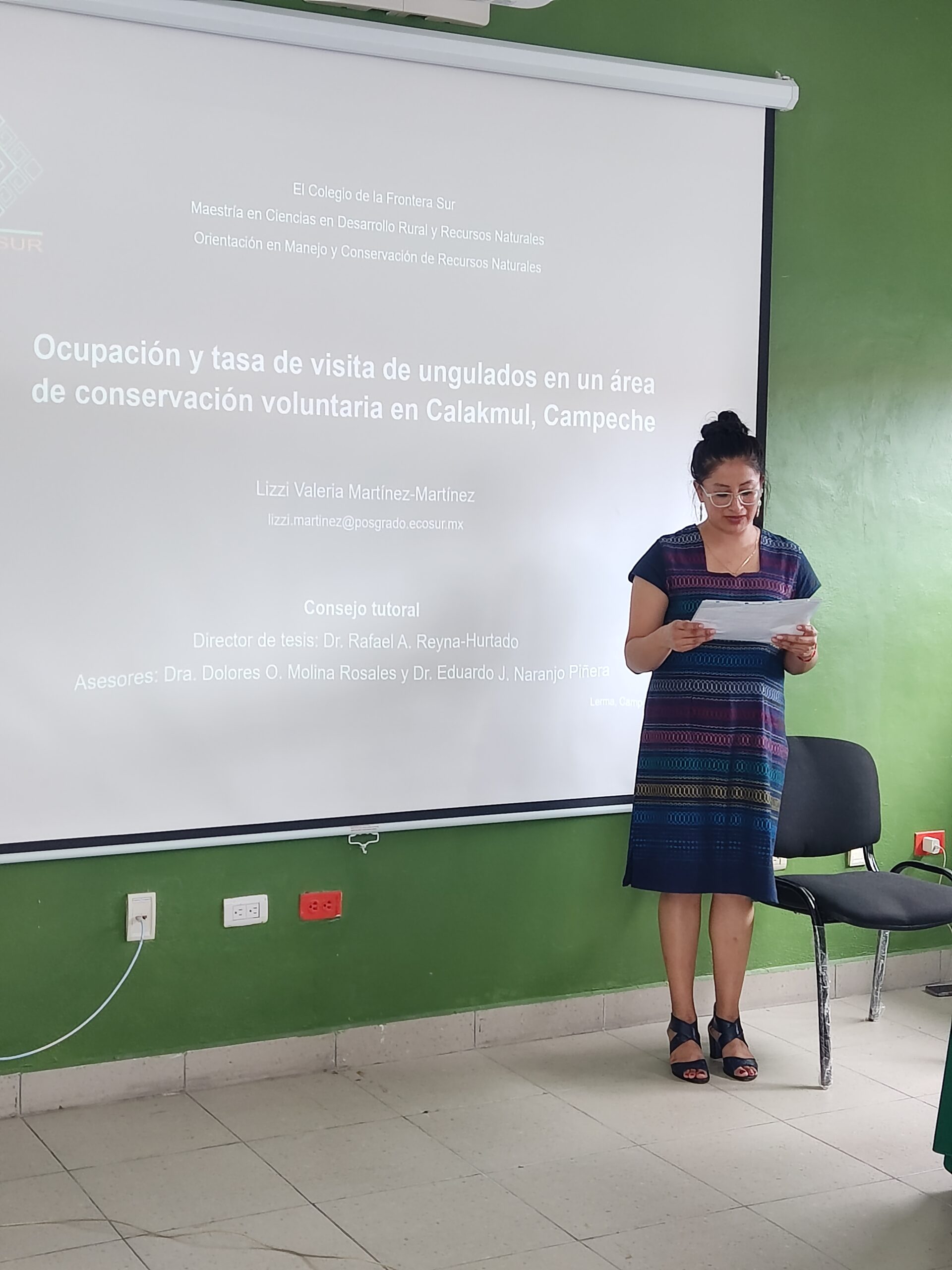Lizzi Valeria Martínez Martínez obtiene grado de Maestra en Ciencias con la tesis “Ocupación y tasa de visita de ungulados en un área de conservación voluntaria en Calakmul, Campeche”.