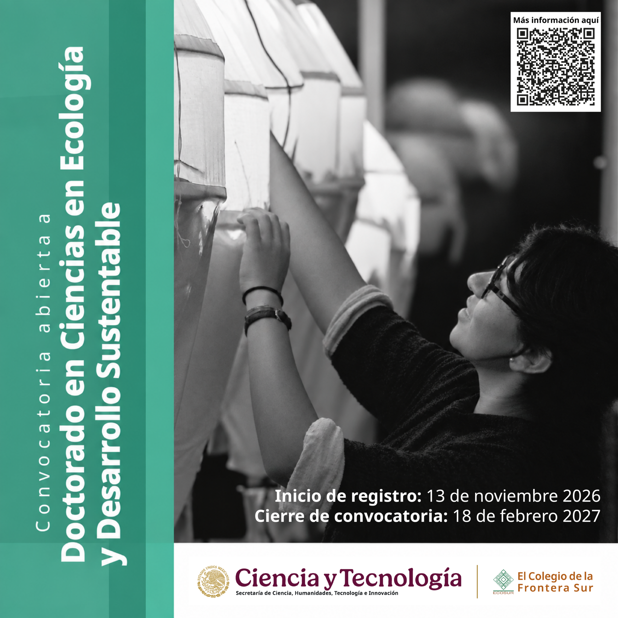 CONVOCATORIA DE ADMISIÓN AL PROGRAMA DE DOCTORADO EN CIENCIAS EN ECOLOGÍA Y DESARROLLO SUSTENTABLE GENERACIÓN 2027-2031