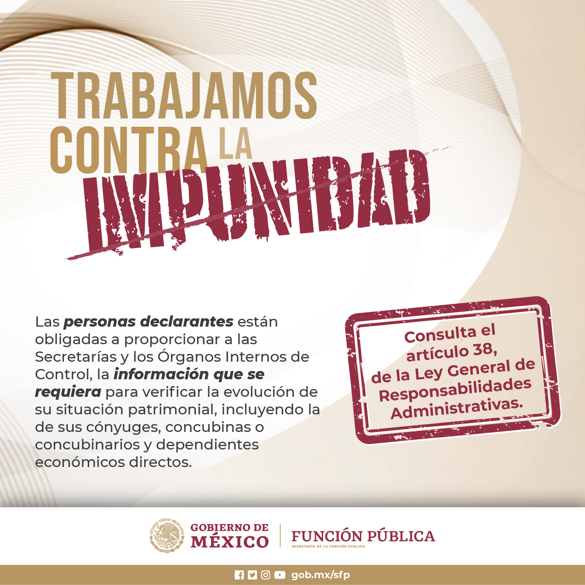 Trabajamos contra la impunidad articulo 38 ley general de responsabilidades administrativas