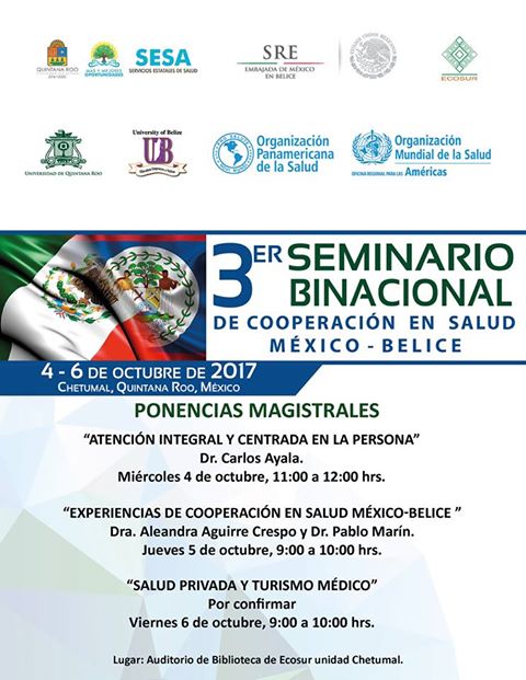 Realizarán 3er Seminario Binacional de Cooperación en Salud México-Belice