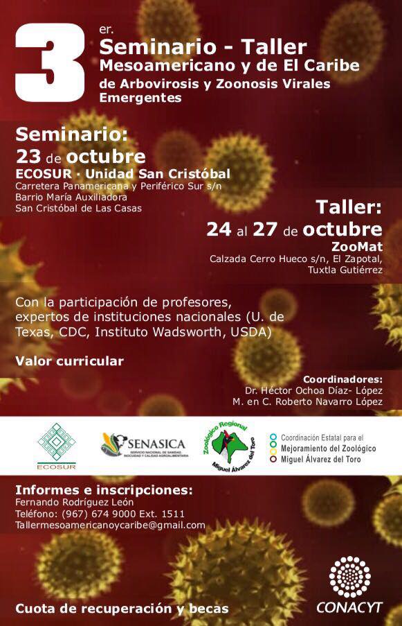 Realizarán “3er Seminario-Taller de Arbovirosis y Zoonosis Virales Emergentes”