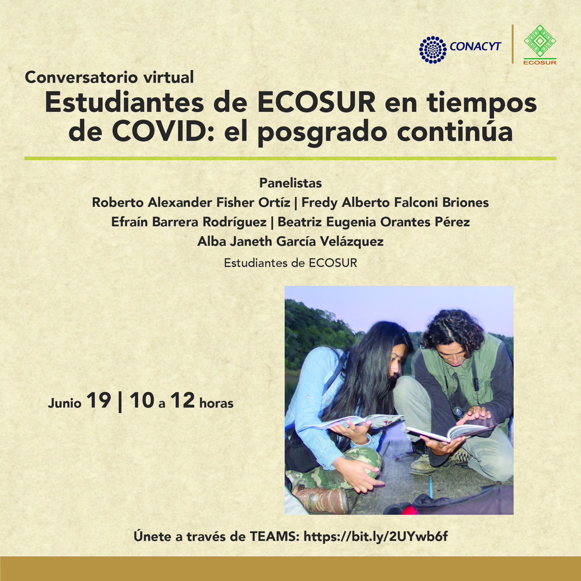 Conversatorio virtual “Estudiantes de ECOSUR en tiempos de COVID: el posgrado continúa”