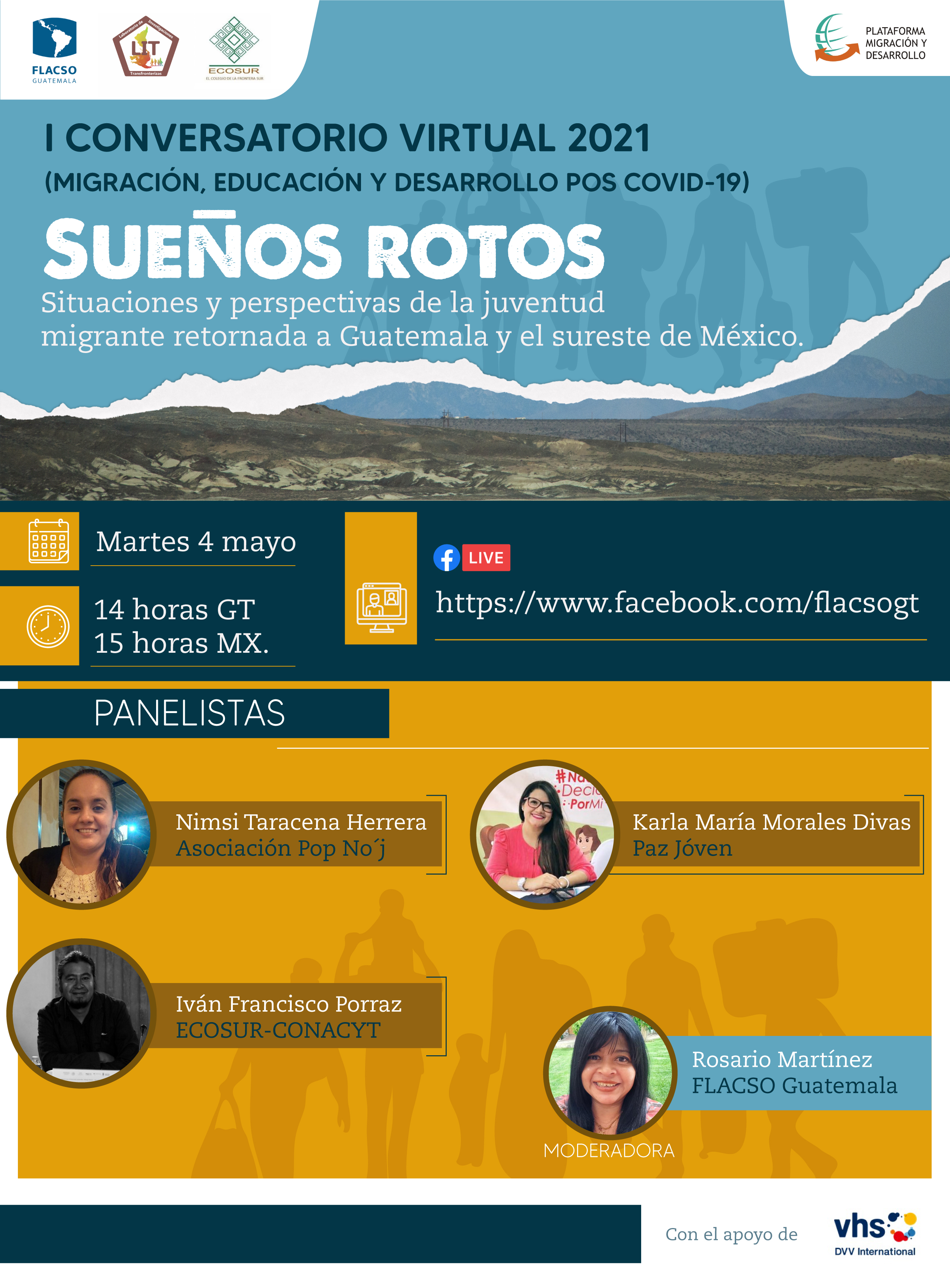 Primer conversatorio ECOSUR-Flacso Guatemala “Migración, educación y desarrollo pos COVID-19”