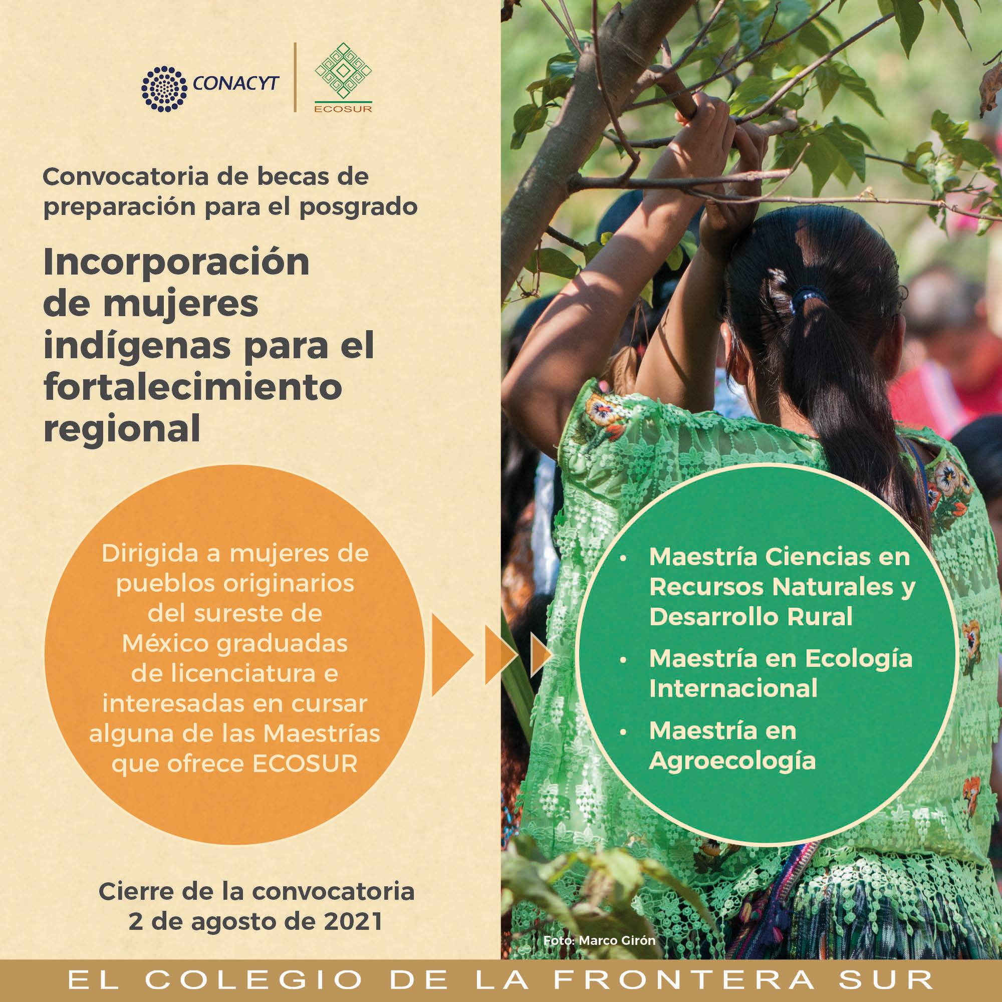 Resultado de la convocatoria de Becas de preparación para el posgrado: Incorporación de mujeres indígenas para el fortalecimiento regional