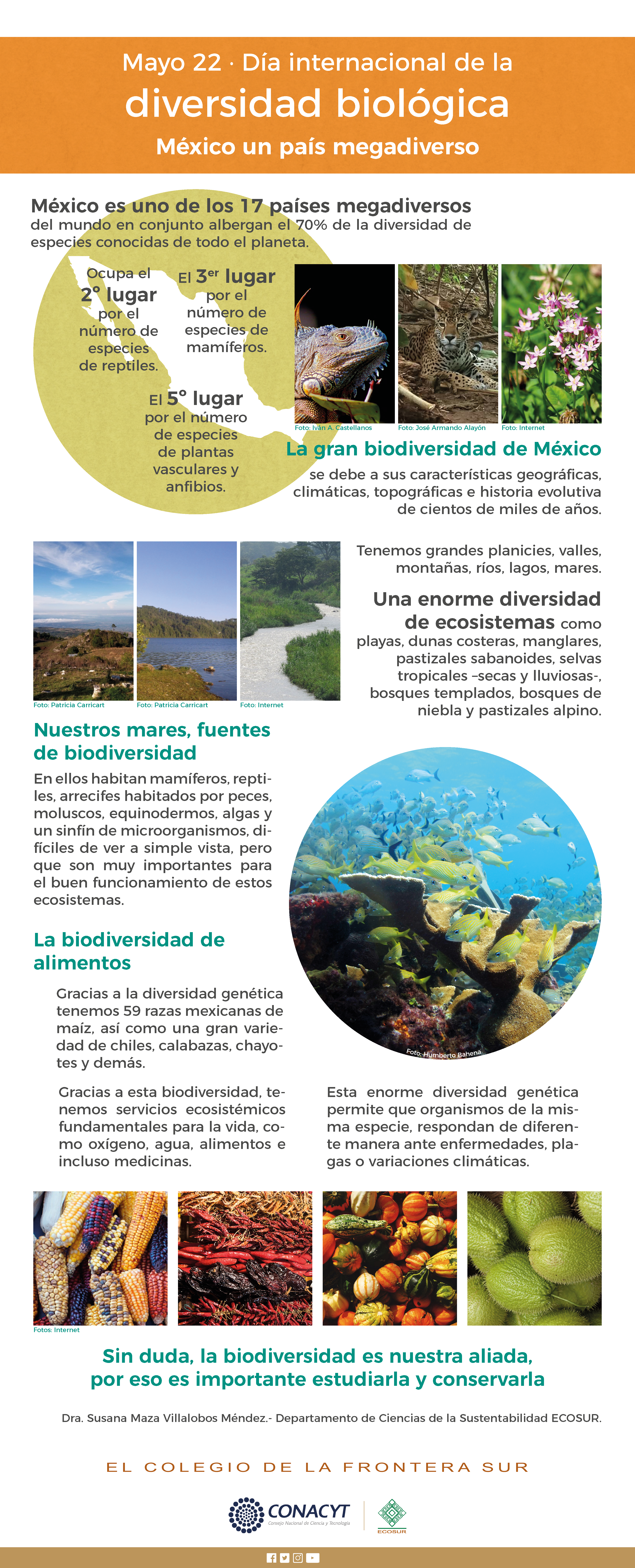 Mayo 22 día internacional de la diversidad biológica, México un país megadiverso