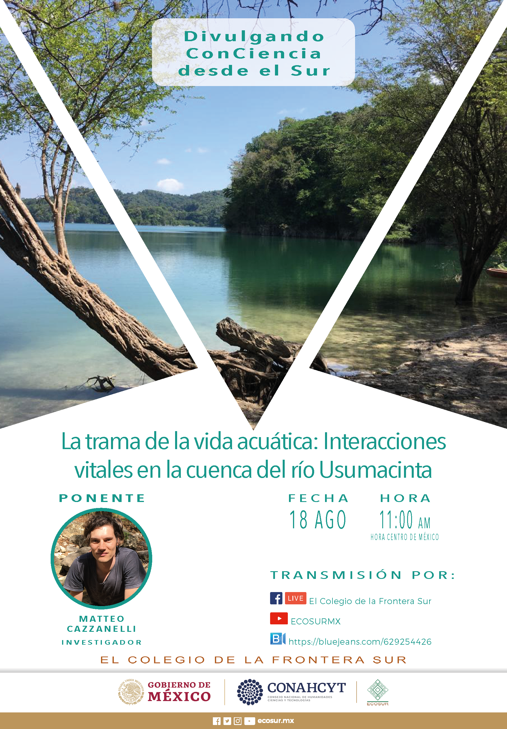 Plática “La trama de la vida acuática; Interacciones vitales en la cuenta del rio Usumacinta”