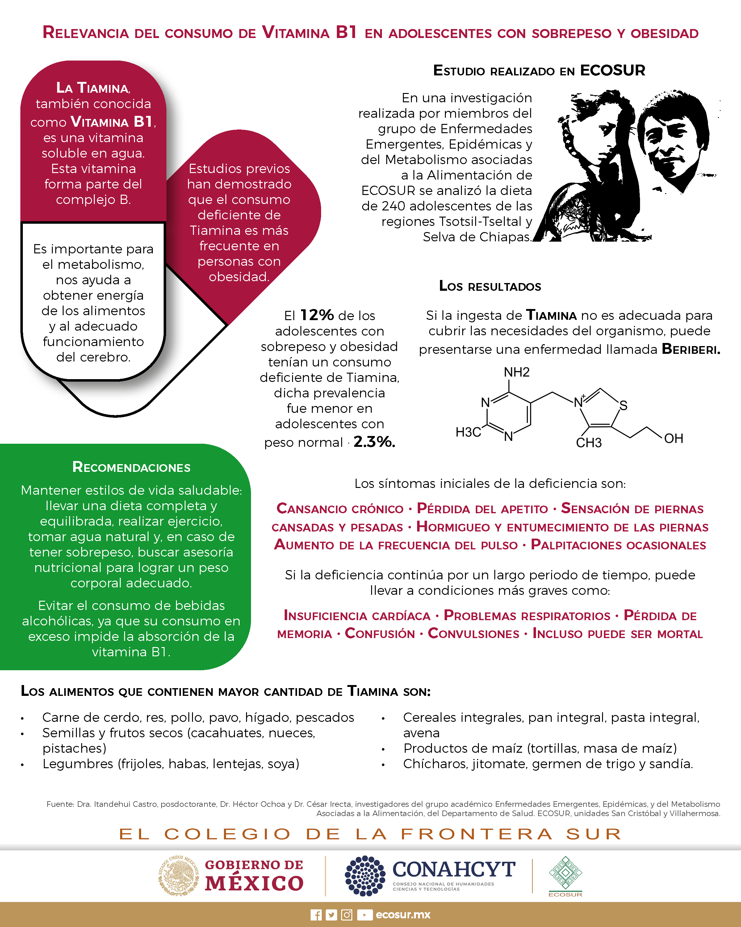 Relevancia del consumo de Vitamina B1 en adolescentes con sobrepeso y obesidad