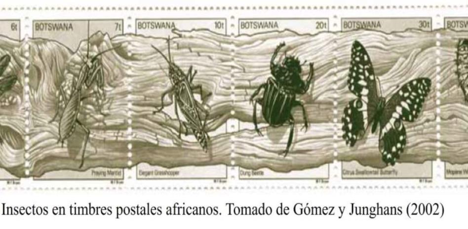 Los insectos y los timbres postales