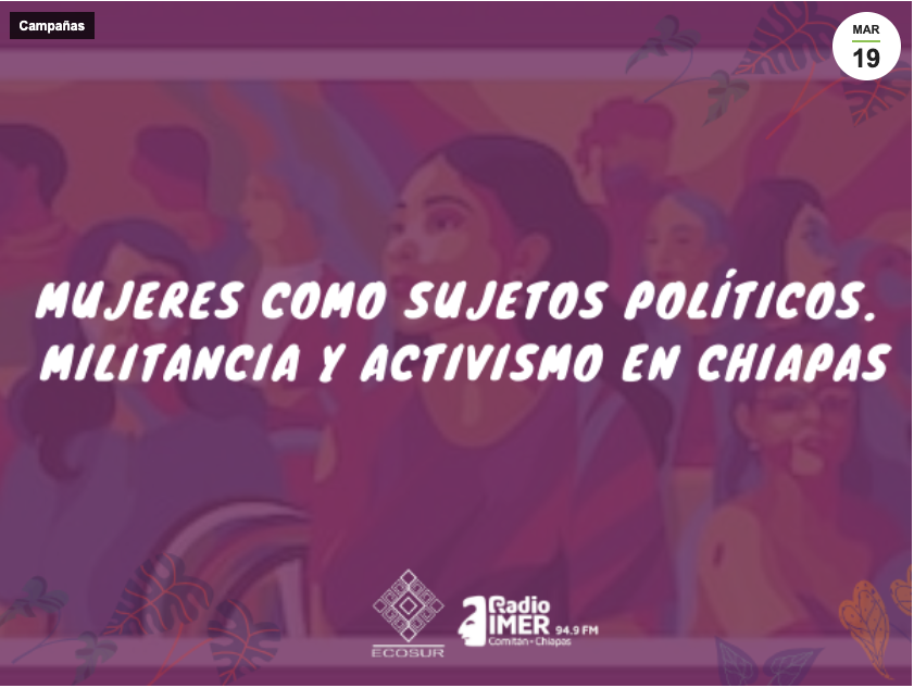 Mujeres como sujetos políticos. Militancia y activismo en Chiapas
