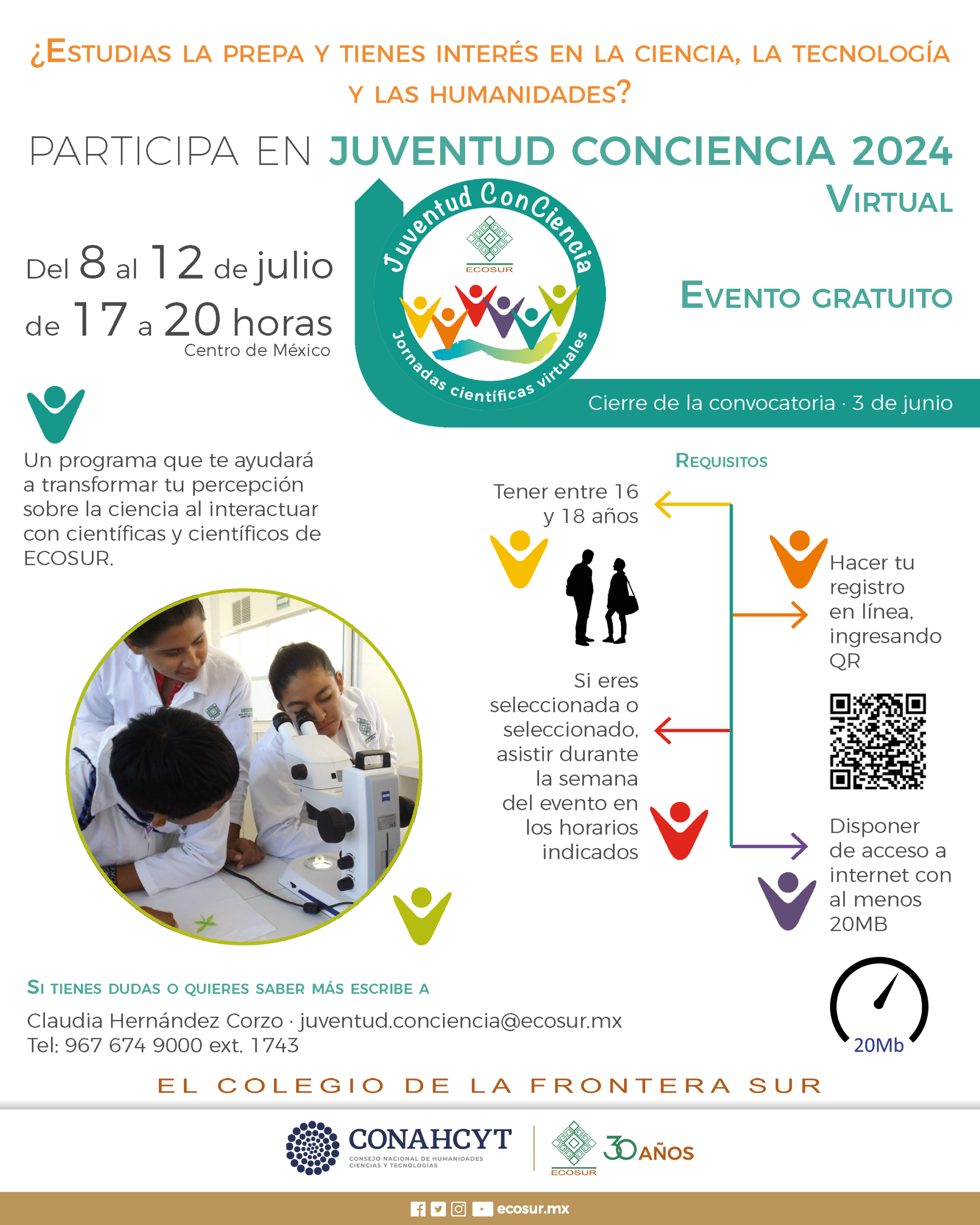 Jornadas científicas virtuales: Juventudes ConCiencia 2024