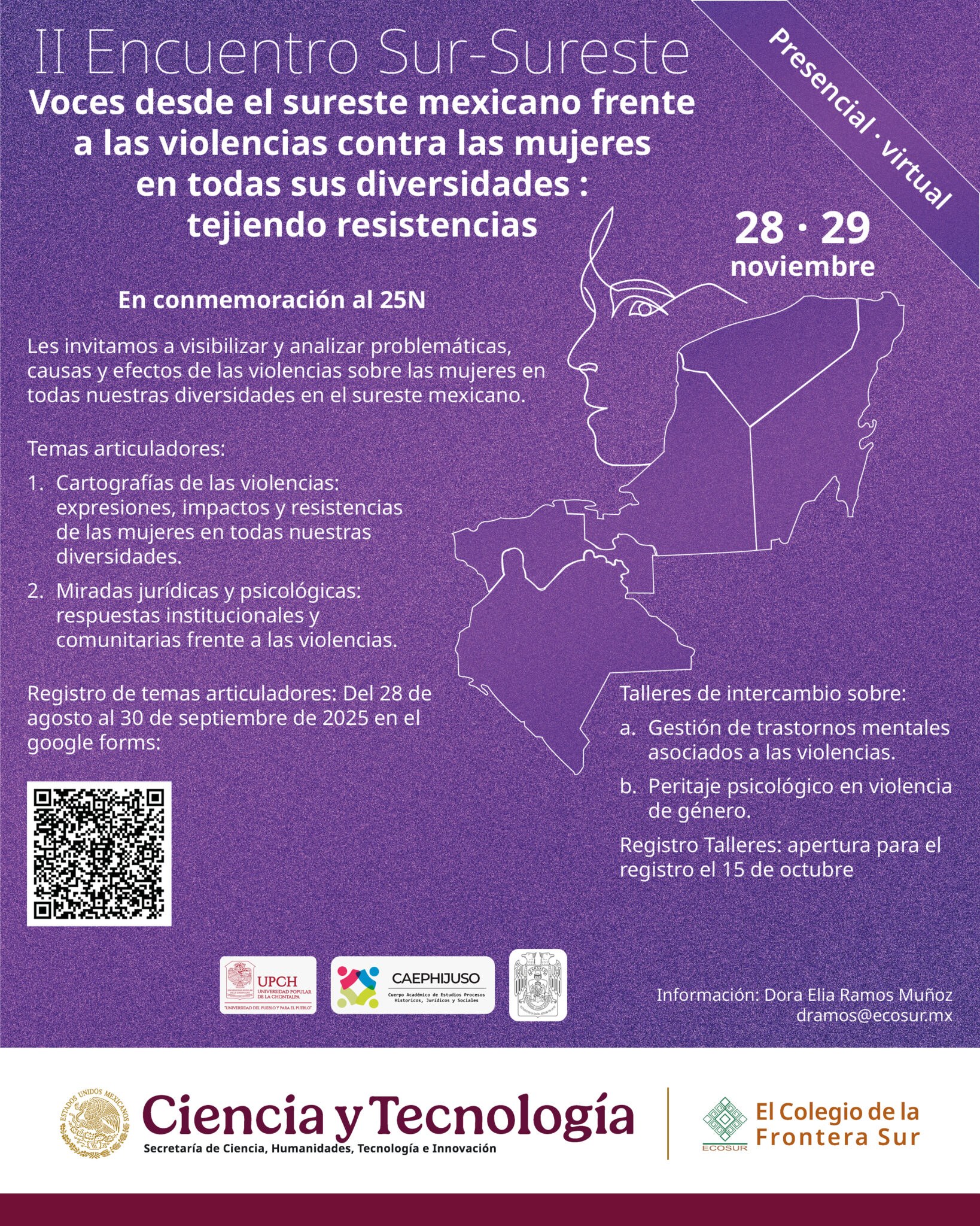 Convocatoria: II Encuentro Sur-Sureste – Voces desde el sureste mexicano frente a las violencias contra las mujeres en todas sus diversidades: Tejiendo Resistencias