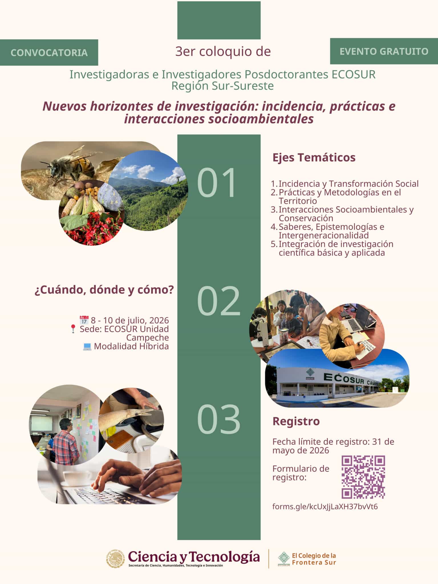 Convocatoria Regional: 3er Coloquio de Posdocs Ecosur